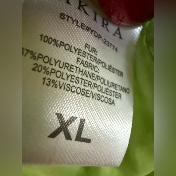 AKIRA NWT Stunning Shocking Green Faux Fur Cropped Lined Teddy Jacket (0720) - Picture 14 of 14